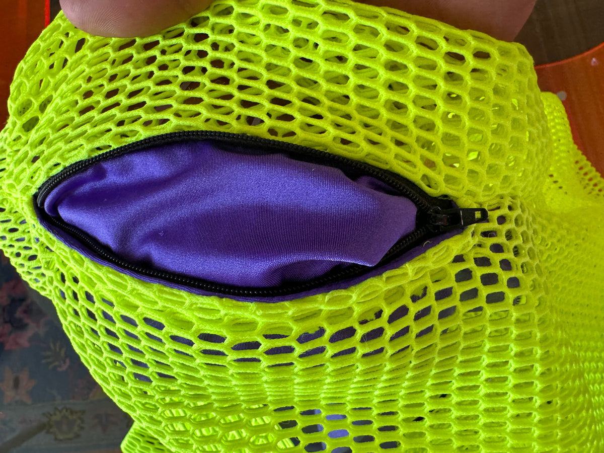 Ocean Shorts (Neon Yellow with Purple Zip Pocket)