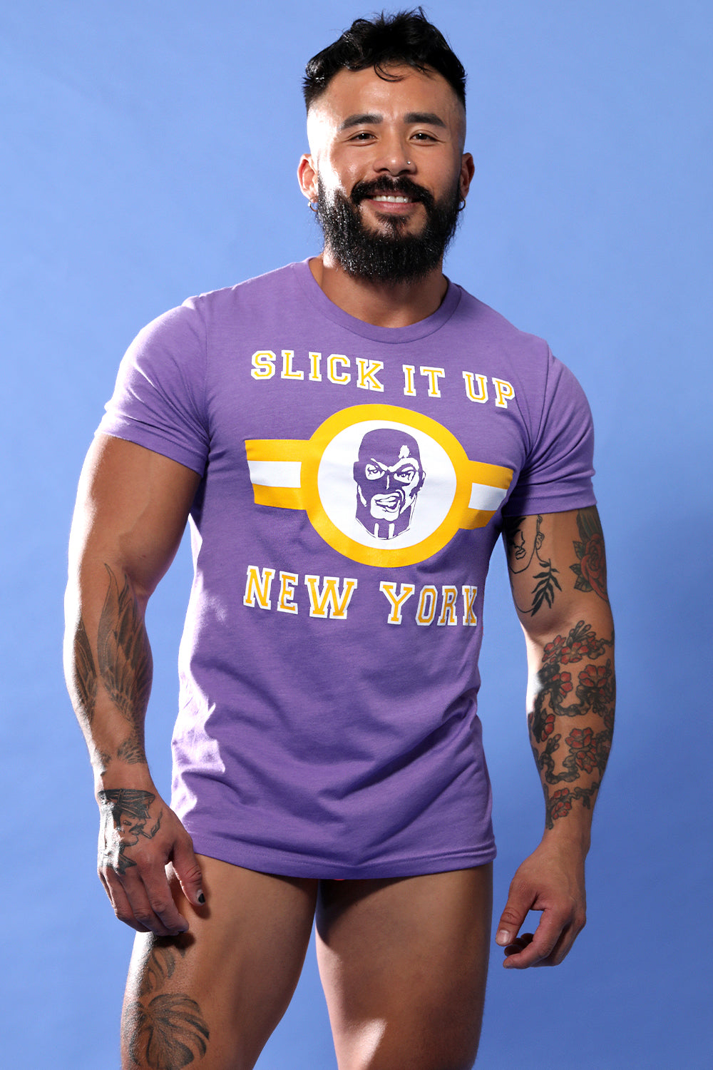 Purple and Gold Sport Tee - Slick It Up 
