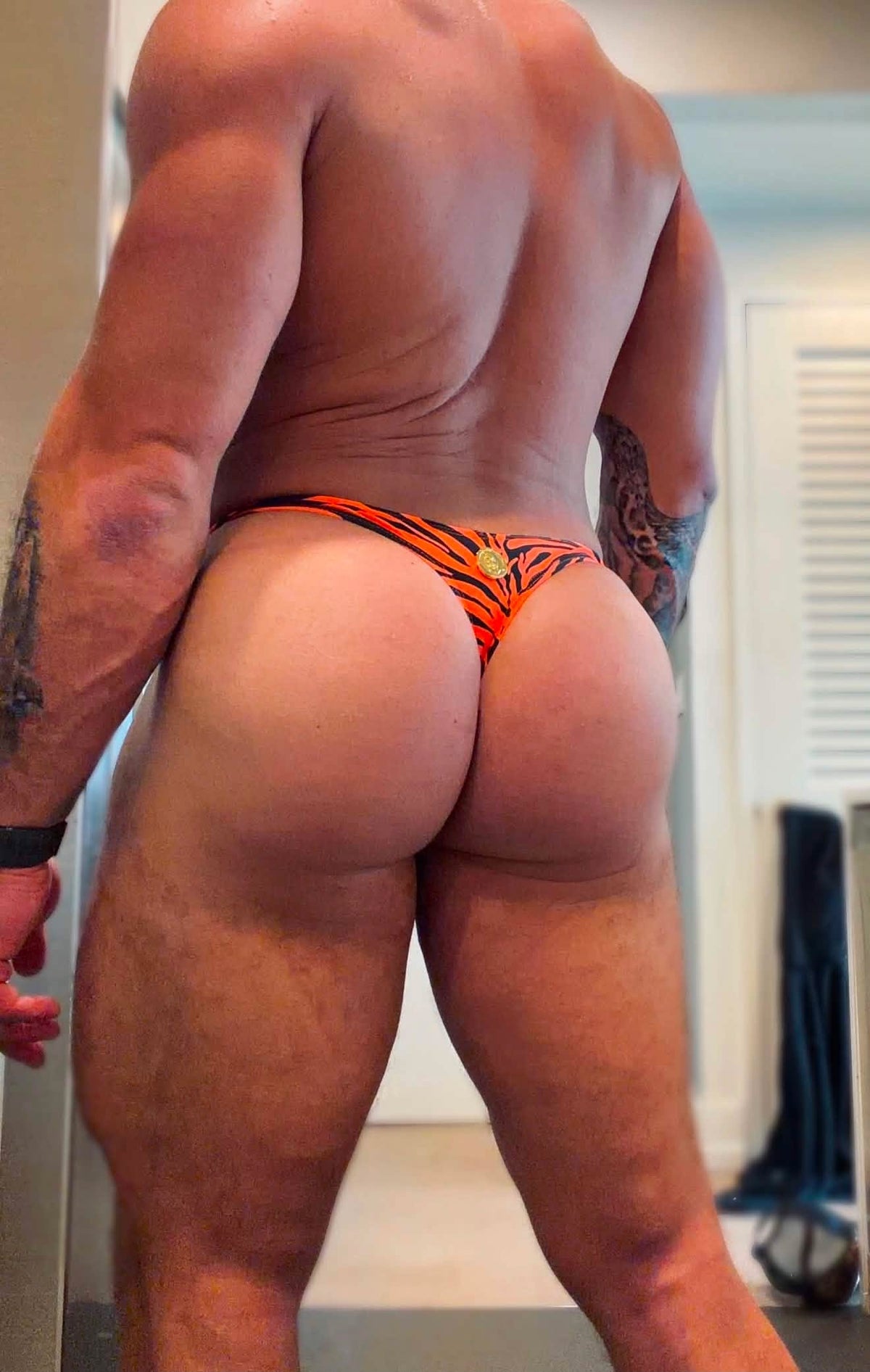 NEON TIGER THONG / SWIMSUIT