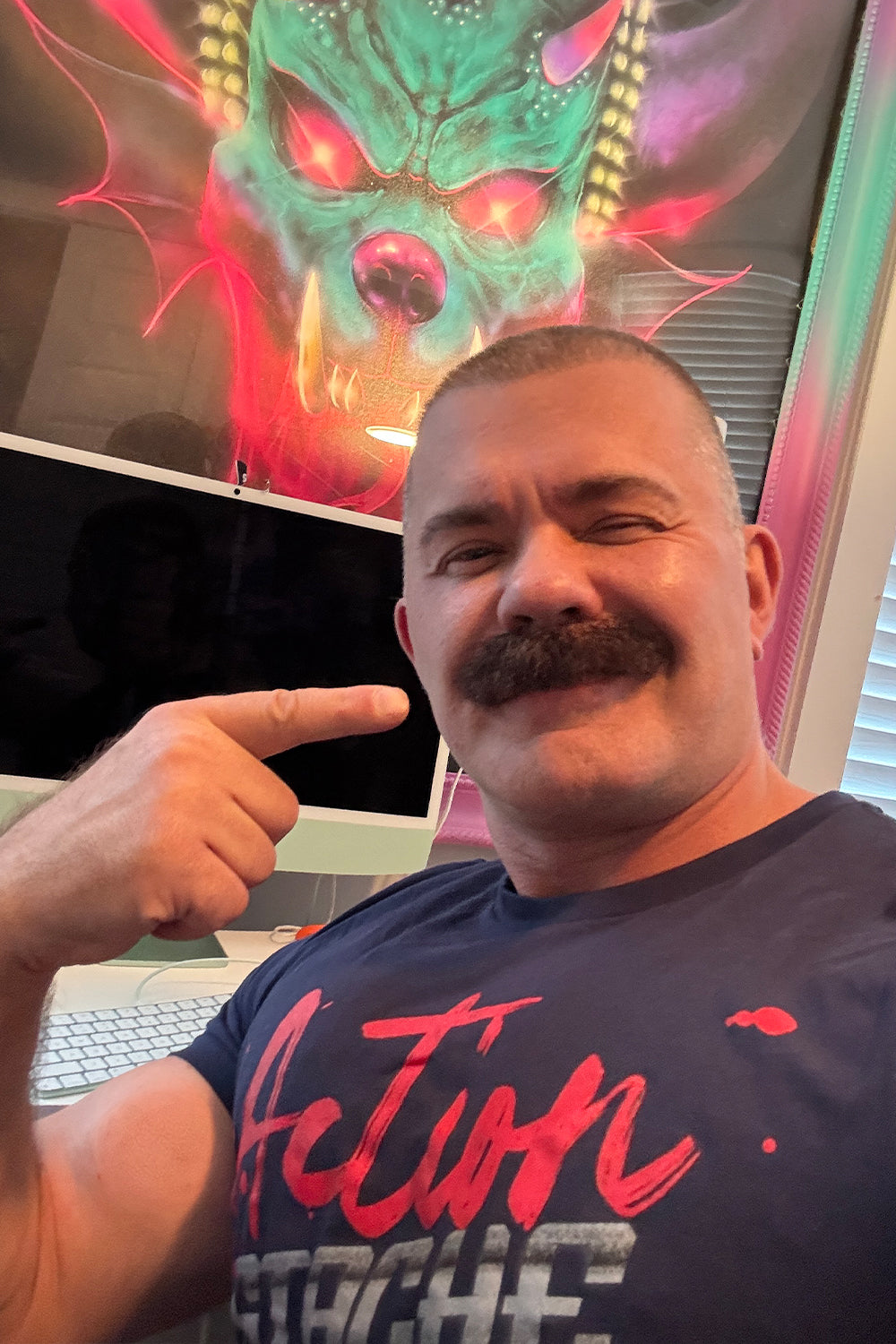 Action Stache Tee Shirt