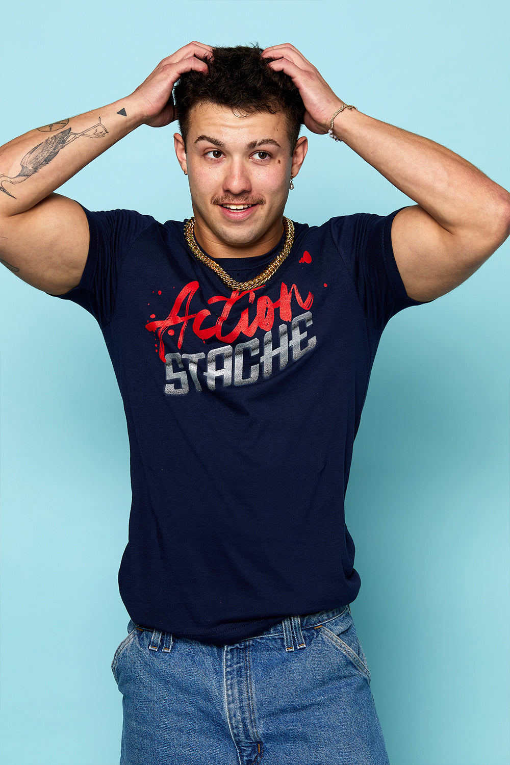 Action Stache Tee Shirt