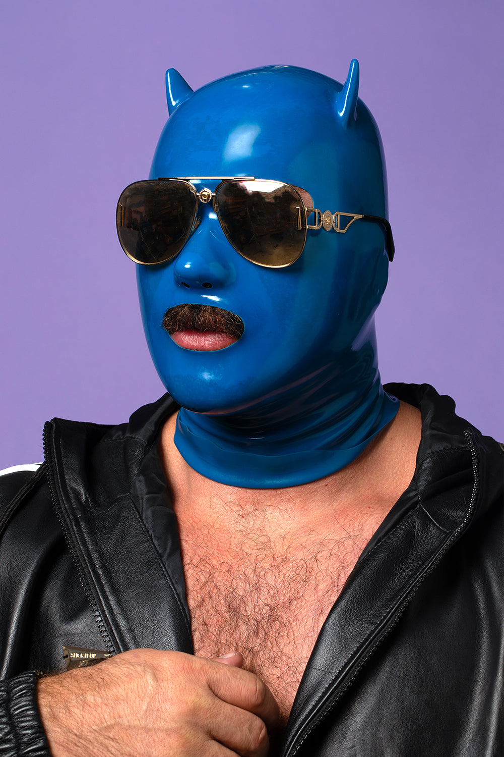 Blue Devil Hood (Glows under Black Light) PRE ORDER