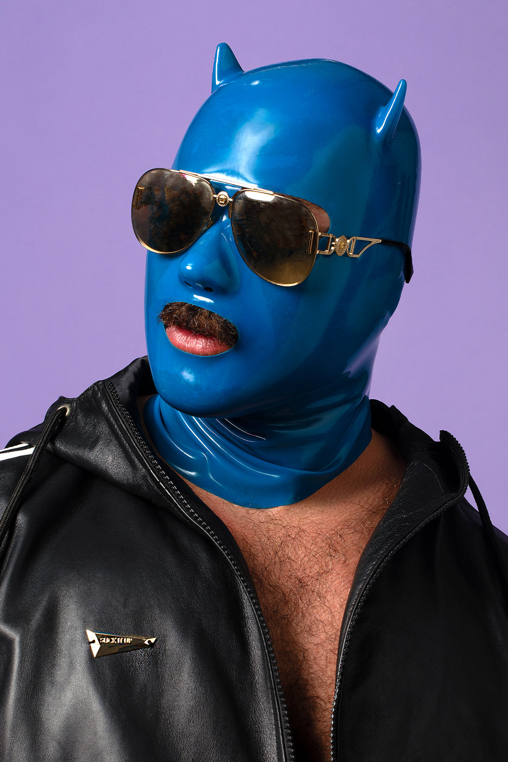 Blue Devil Hood (Glows under Black Light) PRE ORDER