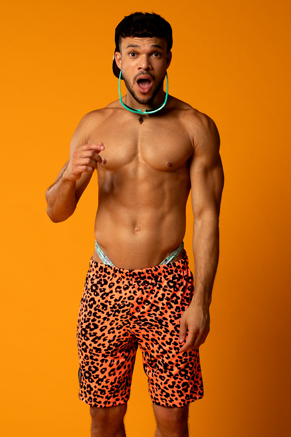 Day-Glow Dino Zipper Pocket Shorts (Back Order Ship late May)