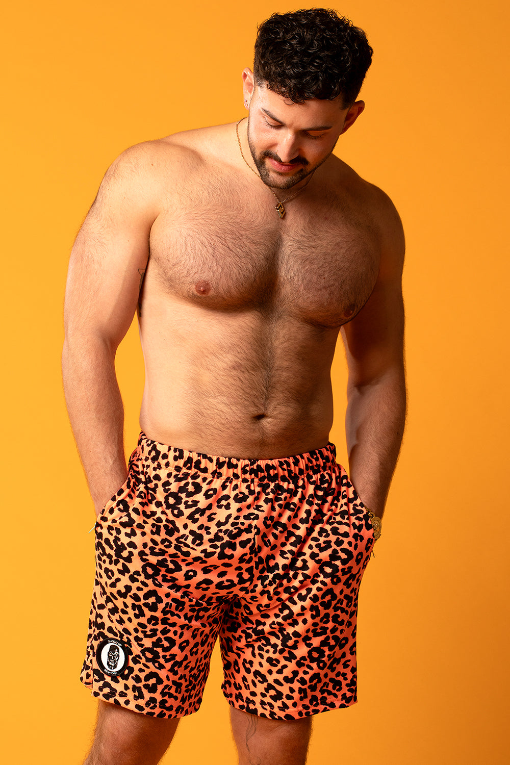 Day-Glow Dino Zipper Pocket Shorts (Back Order Ship late May)