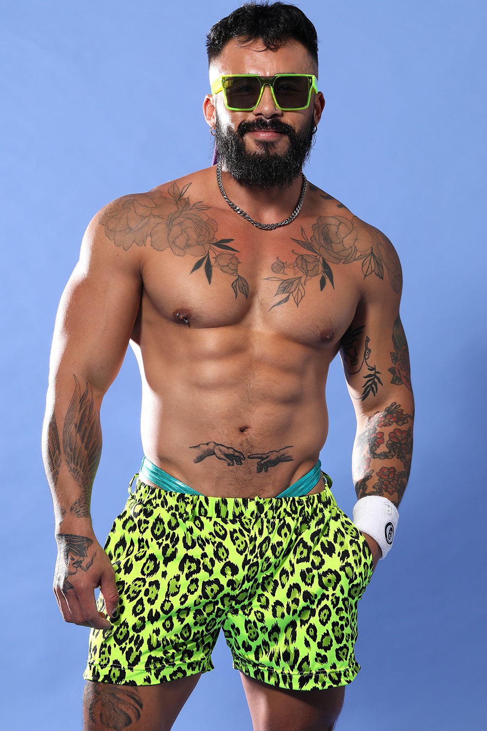 Leopard in Lime Short Shorts - Slick It Up 
