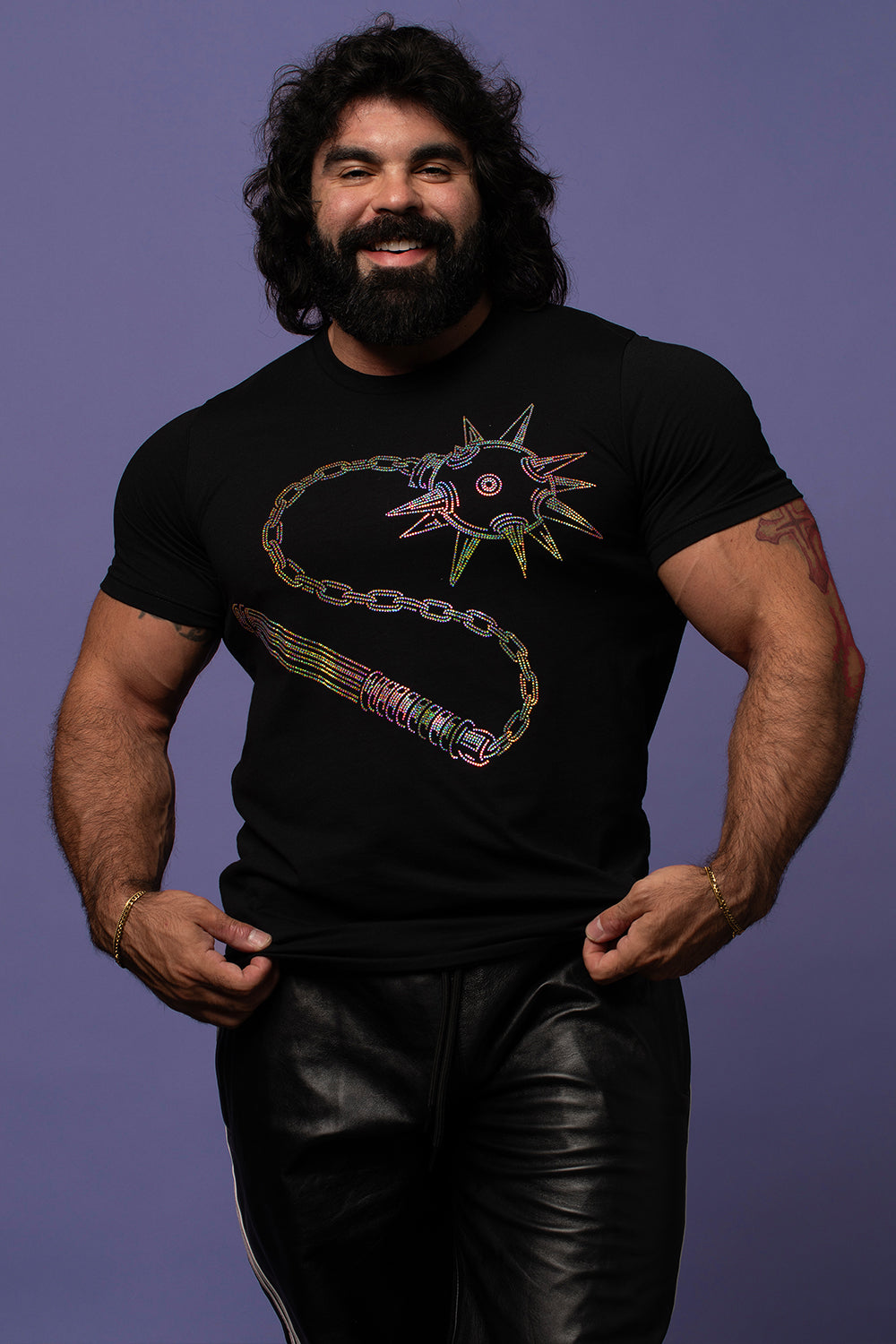 Swarovski Crystal Morning Star / Mace / Flail Tee Shirt