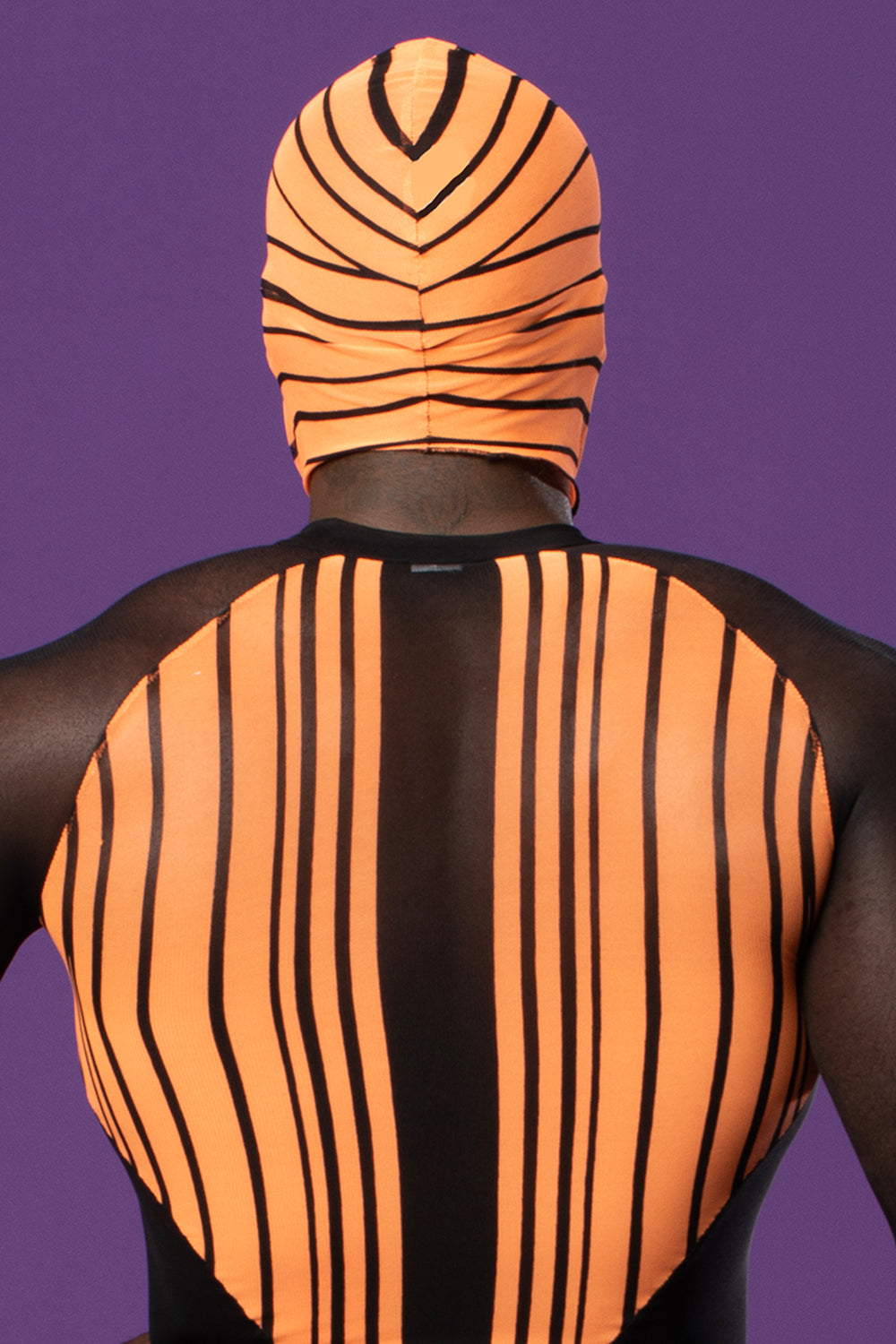 Orange and Black Day Glo Hood