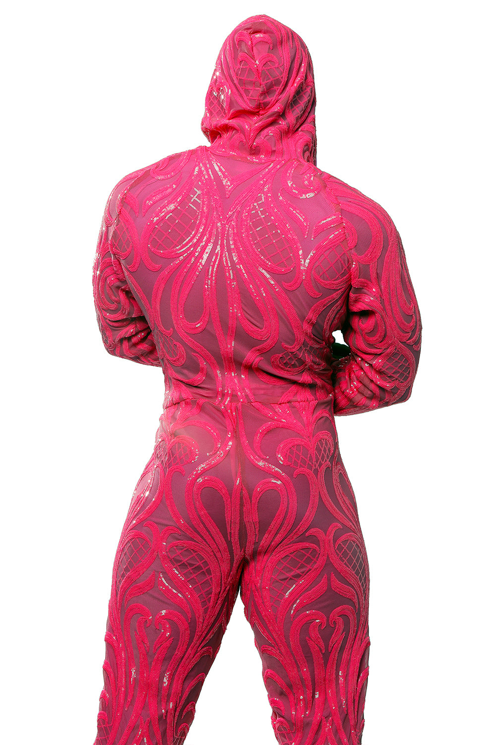 Neon Pink Sequin Jumpsuit