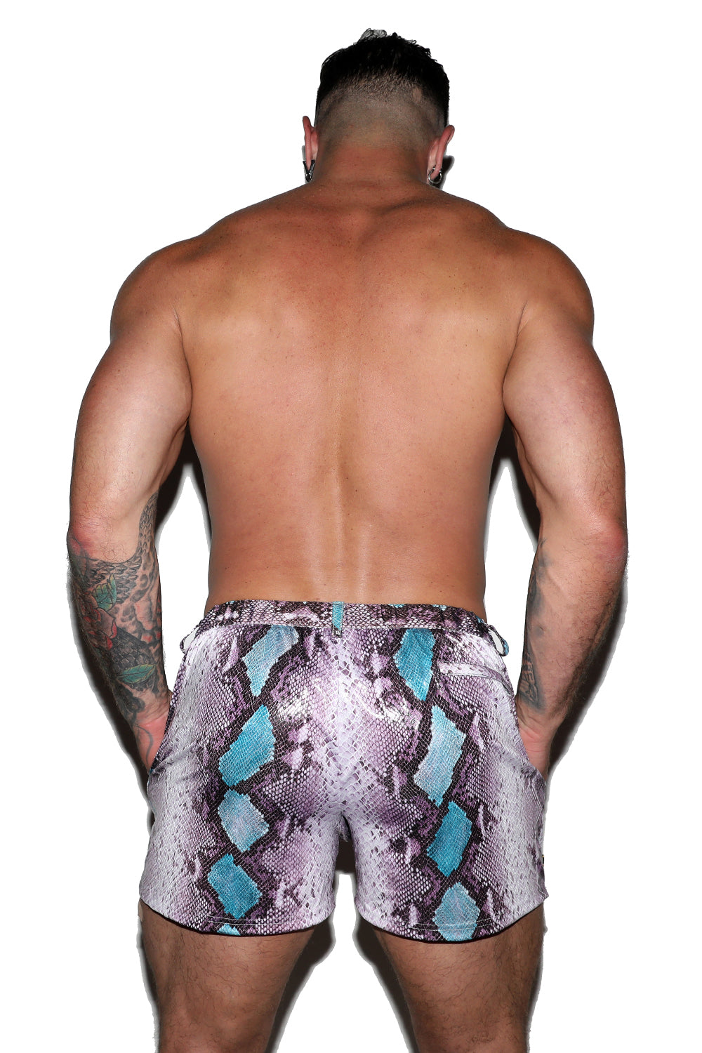 Textured Python Shorts