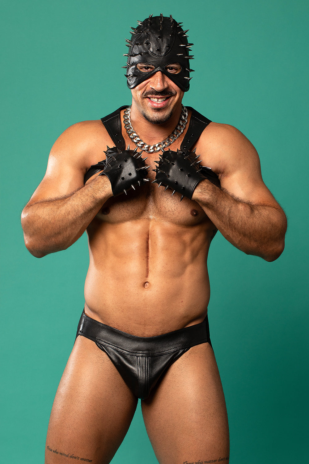 Real Leather Spiked Sexecutioner Hood