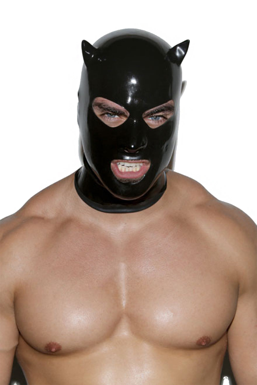 Limited Edition Black Devil Latex Mask - Slick It Up 