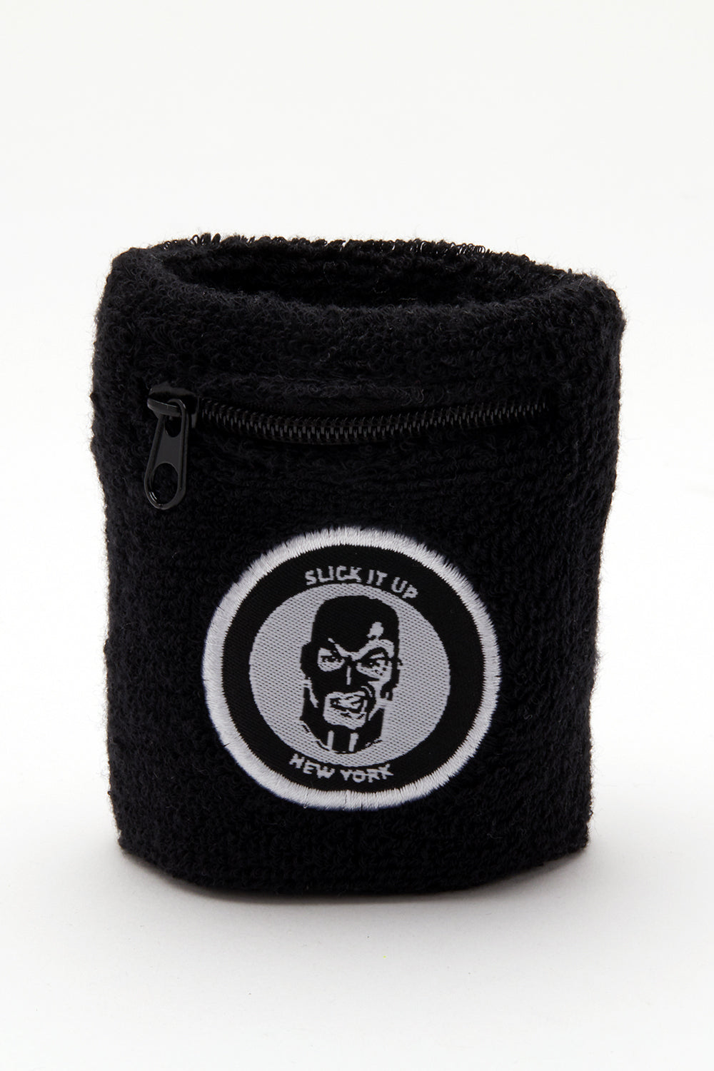 Black Hidden Zipper Pocket Sweatbands PAIR - Slick It Up 
