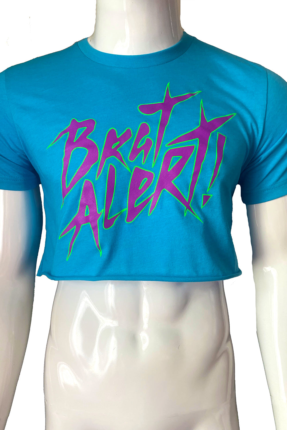 Brat Alert Crop Top (Blacklight glowing ink) - Slick It Up 