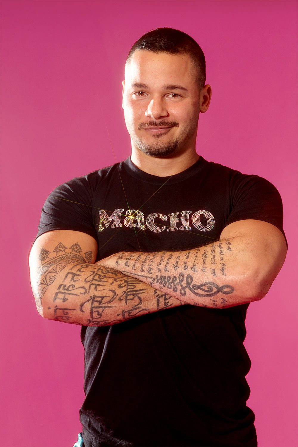 Swarovski Macho Luxe Tee (Pre-Order ship date mid June) - Slick It Up 