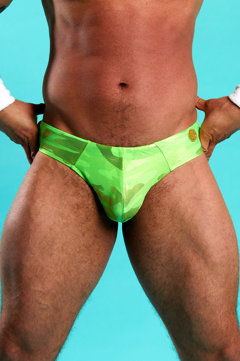 25% Neon Lime and Mirror Camo Swimsuit - Slick It Up 