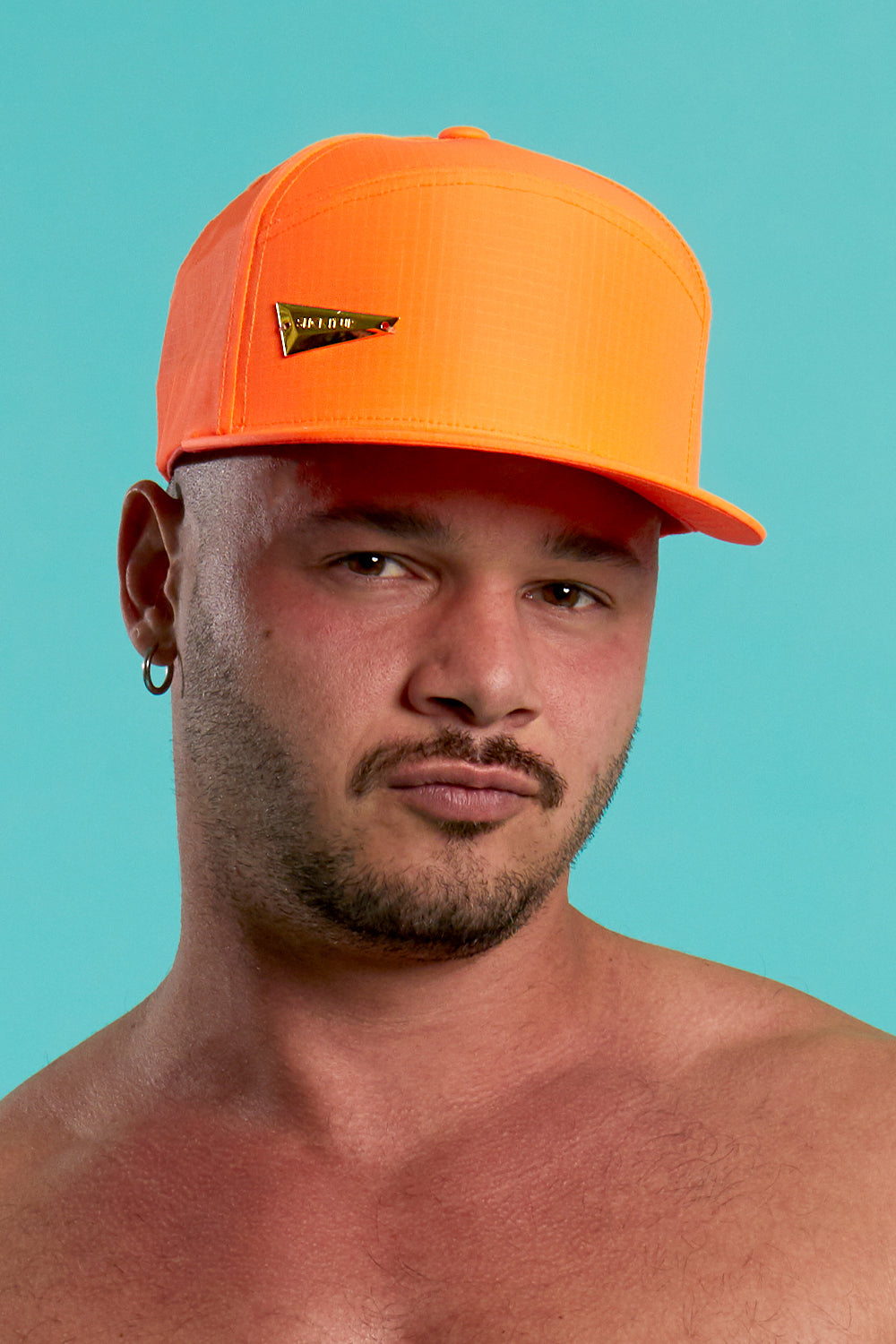 Neon Orange with 18k Gold Plated Razor Snap Back - Slick It Up 