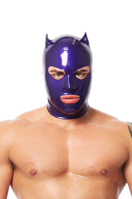 Limited Edition Purple Latex Devil Mask - Slick It Up 