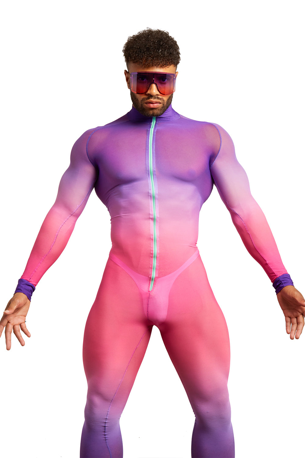 Pink to Purple Ombre Bodysuit - Slick It Up 