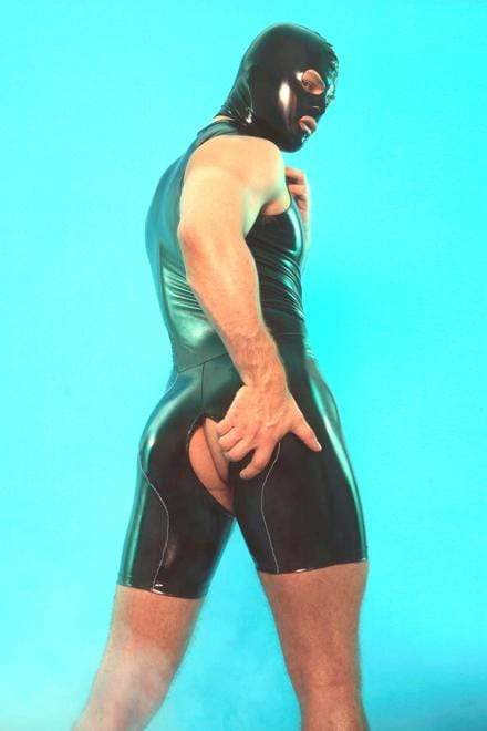 LATEX-LOOK SHORT SUIT - Slick It Up 