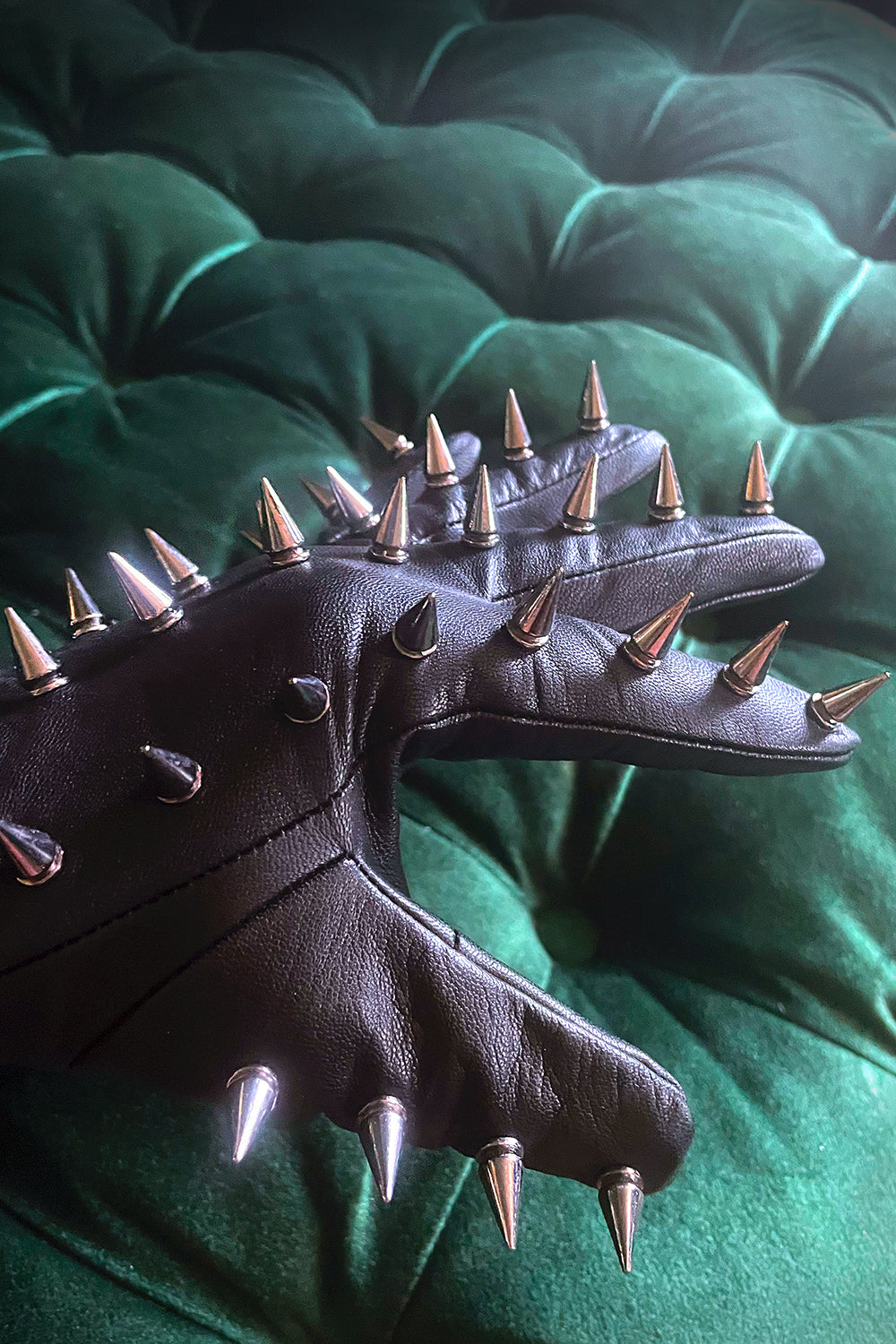 Spiked Leather Gloves - Slick It Up 