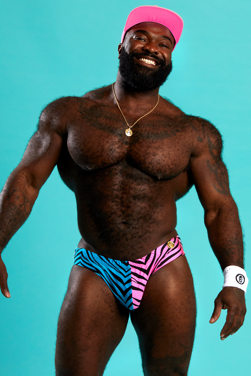 30% Off Tri Color Zebra Print Swimsuit - Slick It Up 