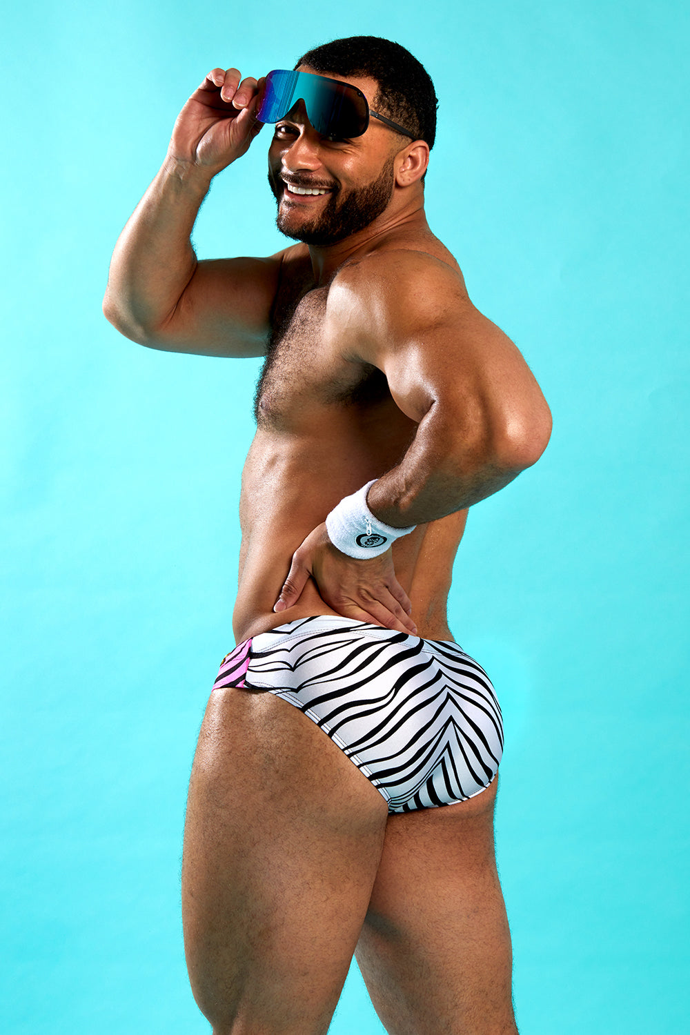 30% Off Tri Color Zebra Print Swimsuit - Slick It Up 